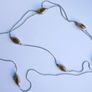 Vintage Multi Strand Beaded Necklace Elliptical Gold Tone Image 8