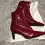 Ladies red leather boots size 5 reduced Image 2