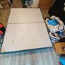 Teal fabric divan bed base with headboard Image 4