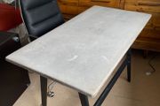 Industrial Style Desk: Distressed Concrete on Black Steel Base