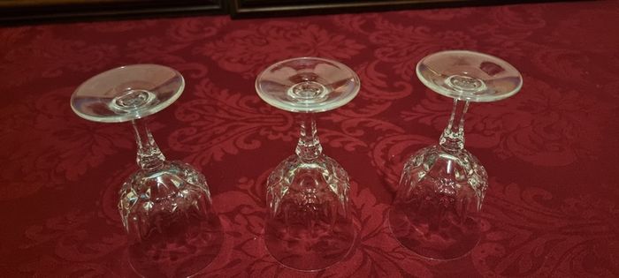 3 Piece Stemmed Crystal Goblets / Wine Glasses