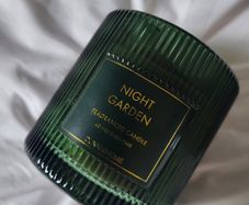 Large Night Garden Ribbed Candle NEW
