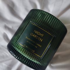 Large Night Garden Ribbed Candle NEW