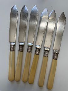 6 1920's fish knives