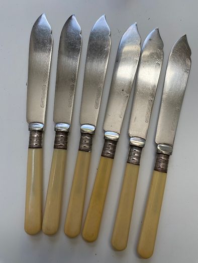 6 1920's fish knives