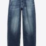 Zara Mid-Waist Straight-Leg Jeans in a gorgeous washed blue denim.  Size 42 UK 14 Image 3