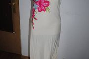 Next stunning cream floral boob tube maxi dress size UK12 EU40 Postage included