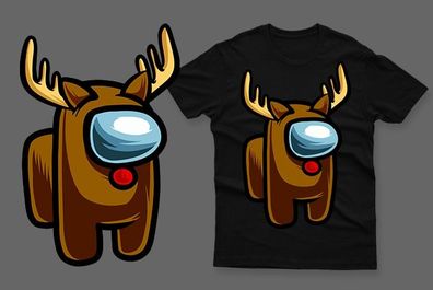 Reindeer  among us t-shirt imposter among us t-shirt impostor t-shirt