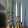 Fabulous Collection of Five Assorted Vintage/Antique Brass Candlesticks - Priced as a Collection, But Can be Sold Separately Image 2