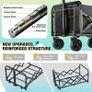 120L Festival Trolley, Beach Trolley Heavy Duty with Adjustable Handle Camping Trolley on Wheels, Foldable Utility Wagon Cart with 2 Cup Holders, Lightweight Pull Along Trolley, Shopping/Garden Image 5