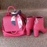 Wine leather ankle boots with back zip, size 6, NEW LOOK Image 9