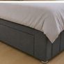 Grey Upholstered Double Bed + Mattress + Storage Image 2