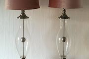 Vintage XL chrome &amp; glass lamps