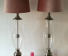 Vintage XL chrome & glass lamps