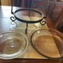Genesis of Mullingar  Reduced.   Afternoon  tea server .bronze stand 11inches tall with two glass dishes .last one Image 7