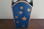 Vintage celestial papermache bin