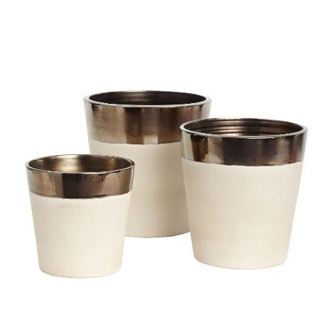 Plant Pot Trio, Burned Gold