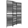 Room Divider 3 Panels Black Poly Rattan Image 3