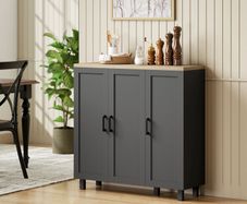 Sideboard Buffet Cabinet with 3 Doors and Adjustable Shelves