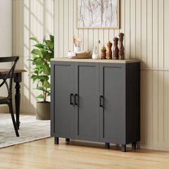 Sideboard Buffet Cabinet with 3 Doors and Adjustable Shelves