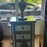 Small Mirror-Effect Bedside Lockers with Matching Crushed Diamond Lamps Image 2