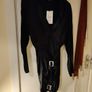 Black Satin Dress with Rhinestone detail Image 4