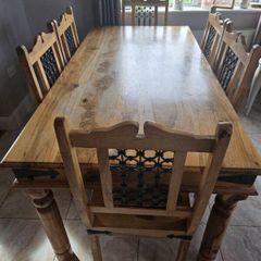 Oak table and 6 chairs