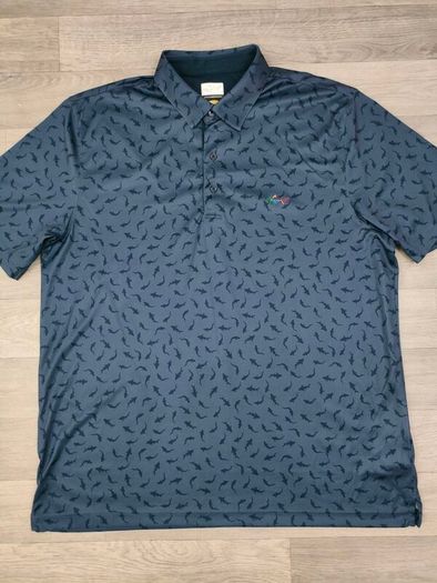 Greg Norman Shark Print Golf Polo Shirt Mens XL