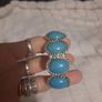 silver/turquoise bangle Image 2
