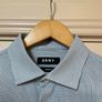 Mens DKNY Slim Shirt Blue White check 16.5 Image 4