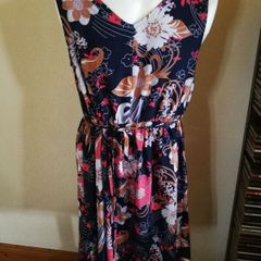 yours Size 18 dress navy and flowers