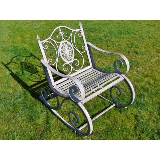 Rocking Chair Single  Grey Ornate D4846