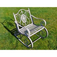 Rocking Chair Single  Grey Ornate D4846