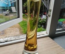 Mid Century Glass Vase Bo Borgstrom for Aseda Glassbruk