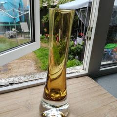 Mid Century Glass Vase Bo Borgstrom for Aseda Glassbruk
