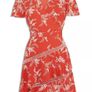 Karen Millen Red & White Floral Palm Print Ruffle Mini Dress Image 4