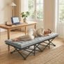 Camping Cot with Soft Pad, 80cm Extra Wide Folding Cots with Side Pocket and Carry Bag, Grey Image 3