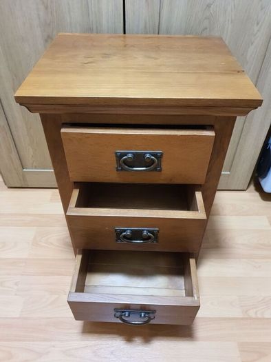 Solid wood oak stained Bedside Drawer