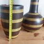 Fabulous Pair of Large Ceramic Vases in the Style of Wood, One Conical in Shape, the other Gourd-Shaped, Both in Excellent Condition Image 8