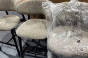 4 x Beige Fabric Counter Bar Stools Like New