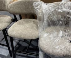 4 x Beige Fabric Counter Bar Stools Like New