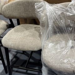 4 x Beige Fabric Counter Bar Stools Like New