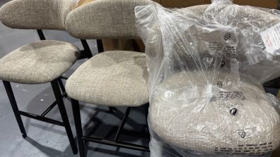 4 x Beige Fabric Counter Bar Stools Like New