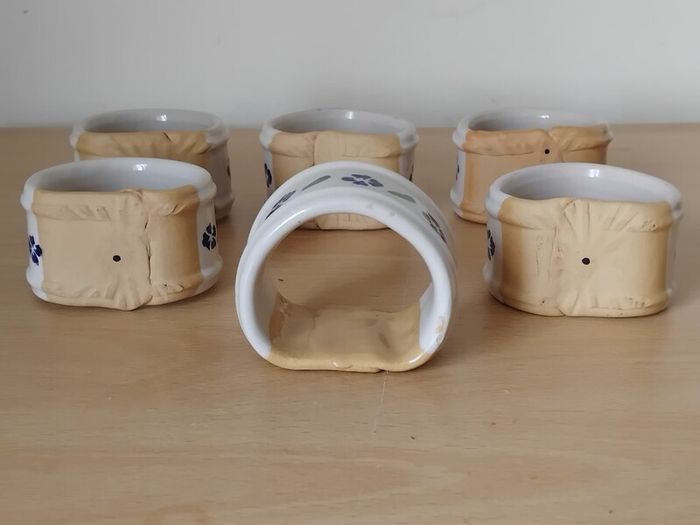 6 x Nicholas Mosse ceramic napkin holders Pansy pattern "seconds" FREEPOST