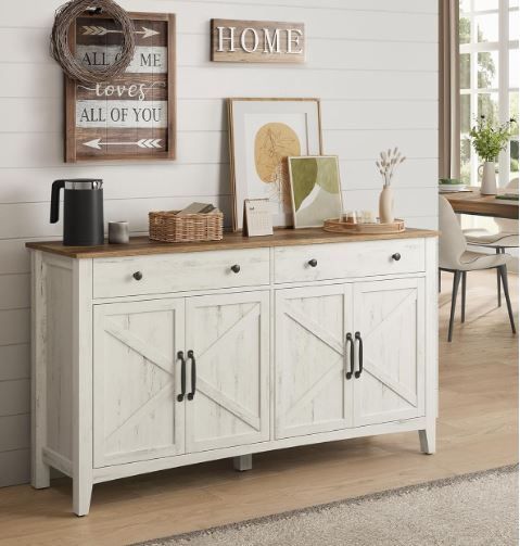Kitchen Cabinet Sideboard with Drawers, Storage Cabinet with Doors, Adjustable Shelf