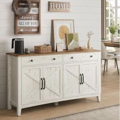 Kitchen Cabinet Sideboard with Drawers, Storage Cabinet with Doors, Adjustable Shelf