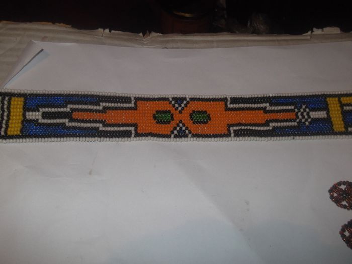 a vintage hand made bead belt