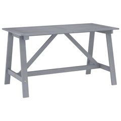 Garden Dining Table Grey 140x70x73.5 cm Solid Acacia Wood