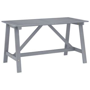 Garden Dining Table Grey 140x70x73.5 cm Solid Acacia Wood