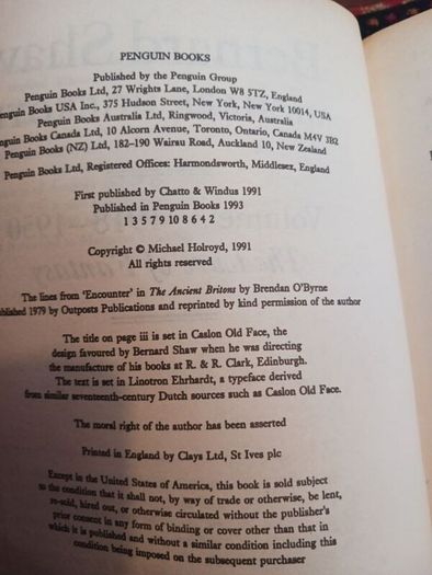 Bernard Shaw/ Michael Holroyd/penguin/ in 3 Vol.